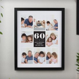 (image for) Personalised Big Number Multi Photo Upload Black Poster Frame