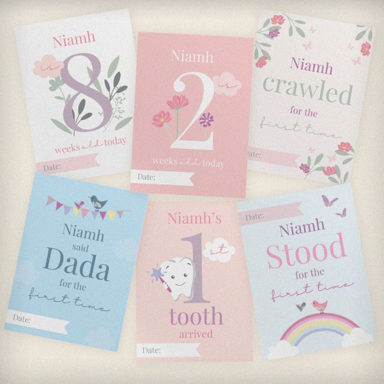 Modal Additional Images for Personalised Fairy Princess Baby Milestone Cards