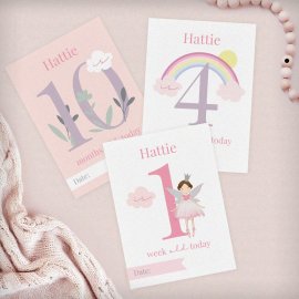 (image for) Personalised Fairy Princess Baby Milestone Cards
