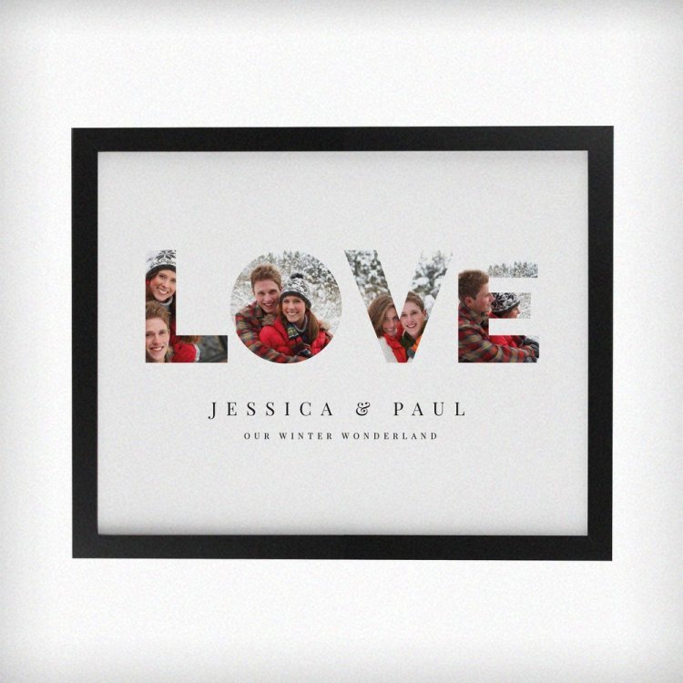 Modal Additional Images for Personalised LOVE Photo Upload Black Poster Frame