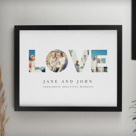(image for) Personalised LOVE Photo Upload Black Poster Frame