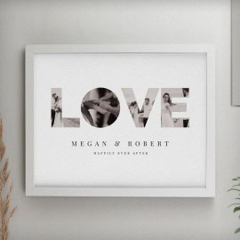 (image for) Personalised LOVE Photo Upload White Poster Frame