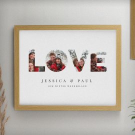 (image for) Personalised LOVE Photo Upload Oak Poster Frame