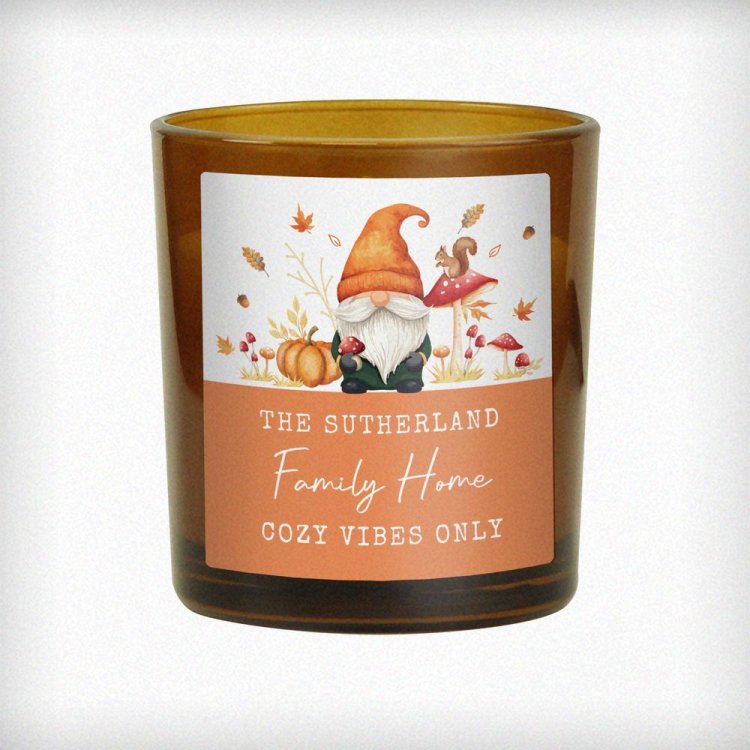 Modal Additional Images for Personalised Autumn Gonk Amber Glass Candle