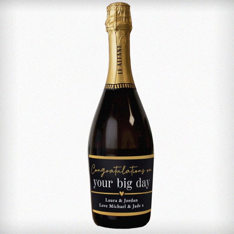 Modal Additional Images for Personalised Black & Gold Free Text Prosecco