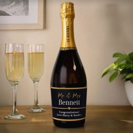 (image for) Personalised Black & Gold Free Text Prosecco