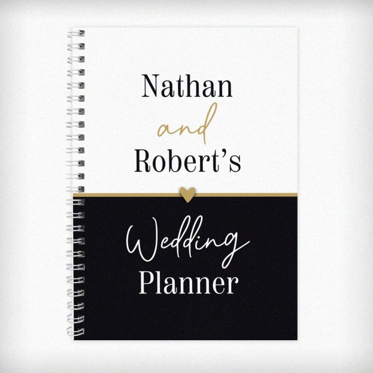Modal Additional Images for Personalised Black & Gold Inclusive A5 Wedding Planner