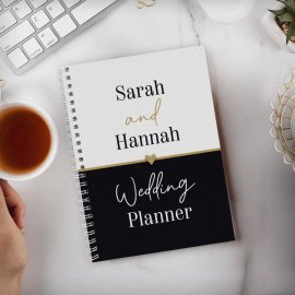 (image for) Personalised Black & Gold Inclusive A5 Wedding Planner