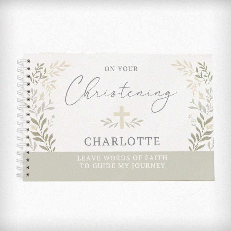 Modal Additional Images for Personalised Religious Cross Guest Book