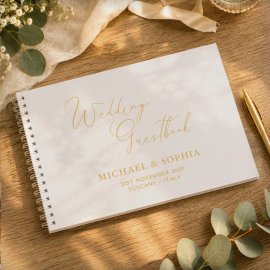 (image for) Personalised Off White Wedding Guest Book