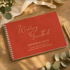 (image for) Personalised Burnt Orange Wedding Guest Book