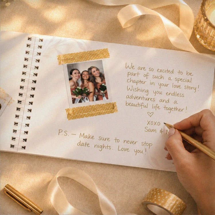 Modal Additional Images for Personalised Botanical Soft Pink Wedding Guest Book