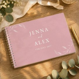 (image for) Personalised Botanical Soft Pink Wedding Guest Book