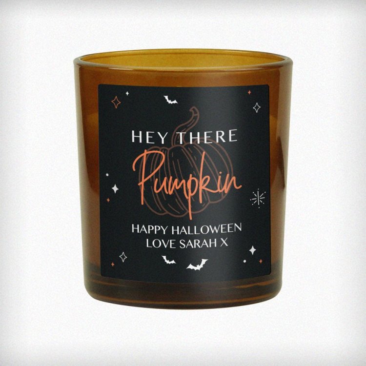 Modal Additional Images for Personalised Pumpkin Amber Glass Candle