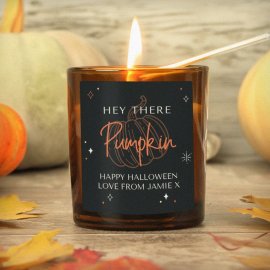 (image for) Personalised Pumpkin Amber Glass Candle