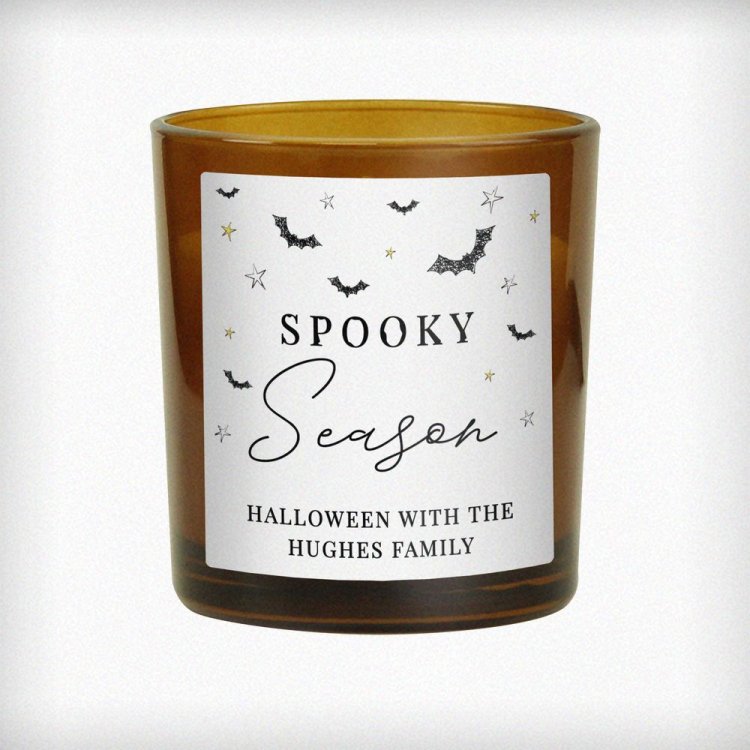 Modal Additional Images for Personalised Spooky Amber Glass Candle