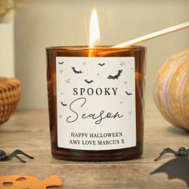 (image for) Personalised Spooky Amber Glass Candle