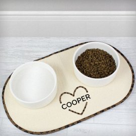 (image for) Personalised Love Heat Pet Bowl Placemat