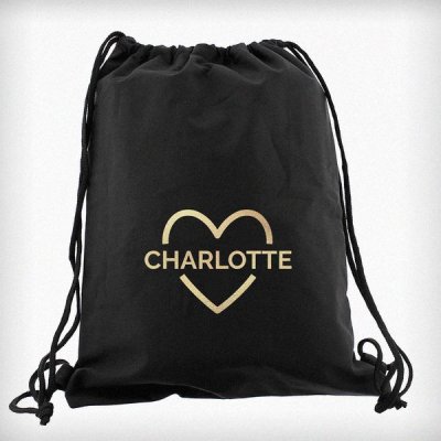 (image for) Personalised Gold Heart Swim & Kit Bag