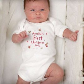 (image for) Personalised First Christmas 0-3 Months Baby Vest