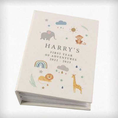 (image for) Personalised Safari Animals 6x4 Photo Album with Sleeves