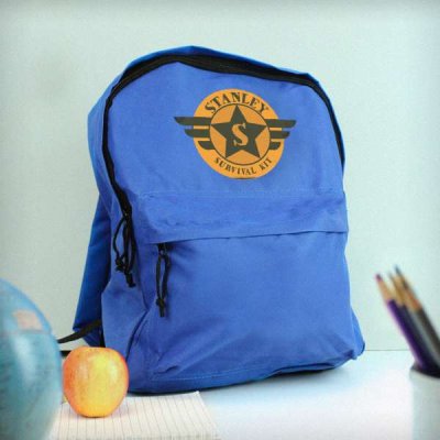 (image for) Personalised Badge Blue Backpack