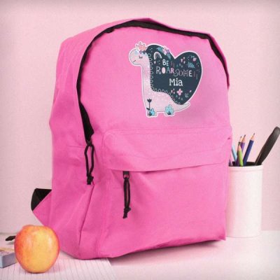 (image for) Personalised Dinosaur Pink Backpack