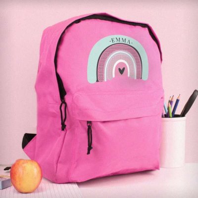 (image for) Personalised Rainbow Pink Backpack