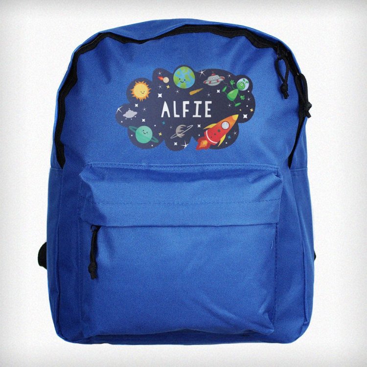 Modal Additional Images for Personalised Space Blue Backpack