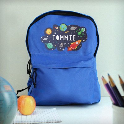(image for) Personalised Space Blue Backpack