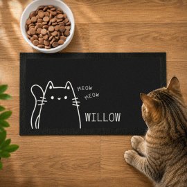 (image for) Personalised Cartoon Cat Bowl Mat