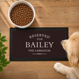 (image for) Personalised Reserved For Pet Bowl Mat
