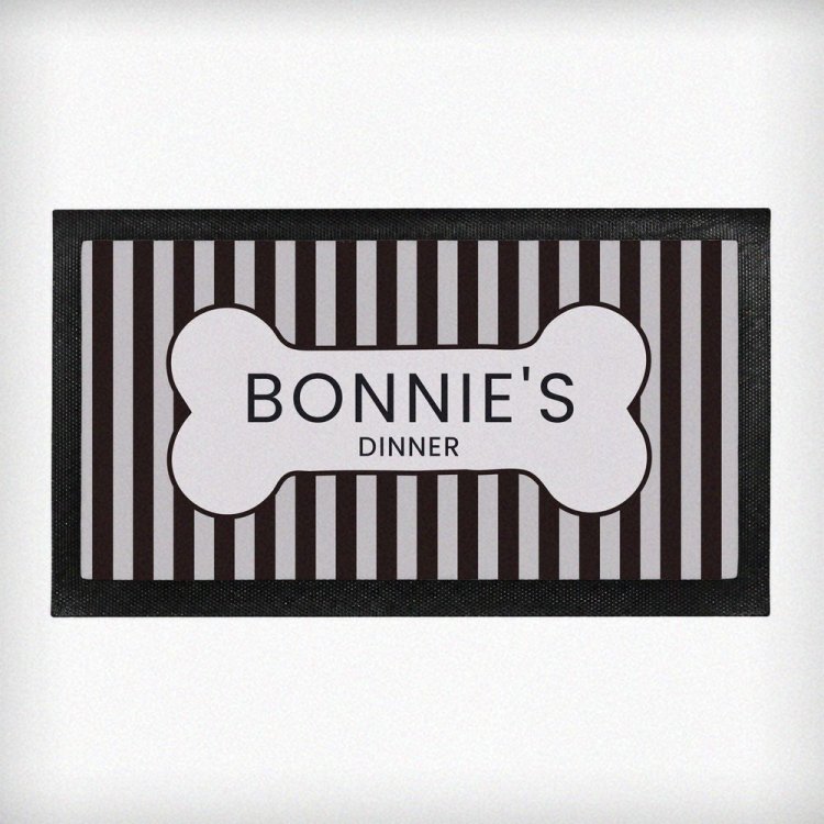 Modal Additional Images for Personalised Black Stripe Pet Bowl Mat
