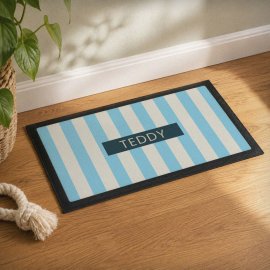 (image for) Personalised Blue Stripe Pet Bowl Mat