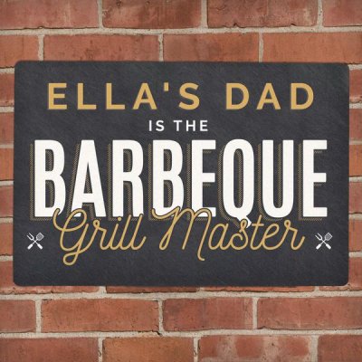 (image for) Personalised BBQ Grill Master Metal Sign