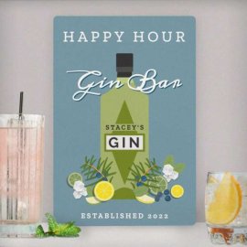 (image for) Personalised Gin Bar Metal Sign