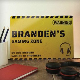 (image for) Personalised Gaming Zone Metal Sign