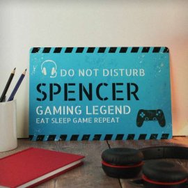 (image for) Personalised Gamer Do Not Disturb Metal Sign
