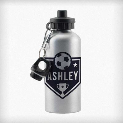 (image for) Personalised Football Silver Drinks Bottle