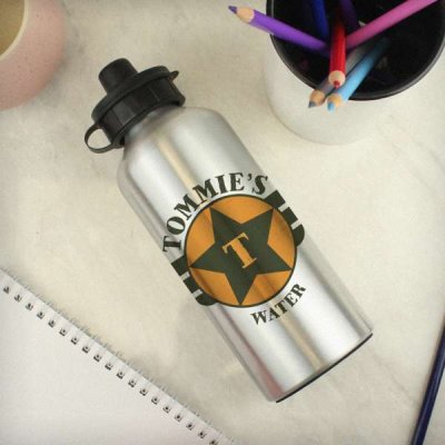 (image for) Personalised Badge Silver Drinks Bottle