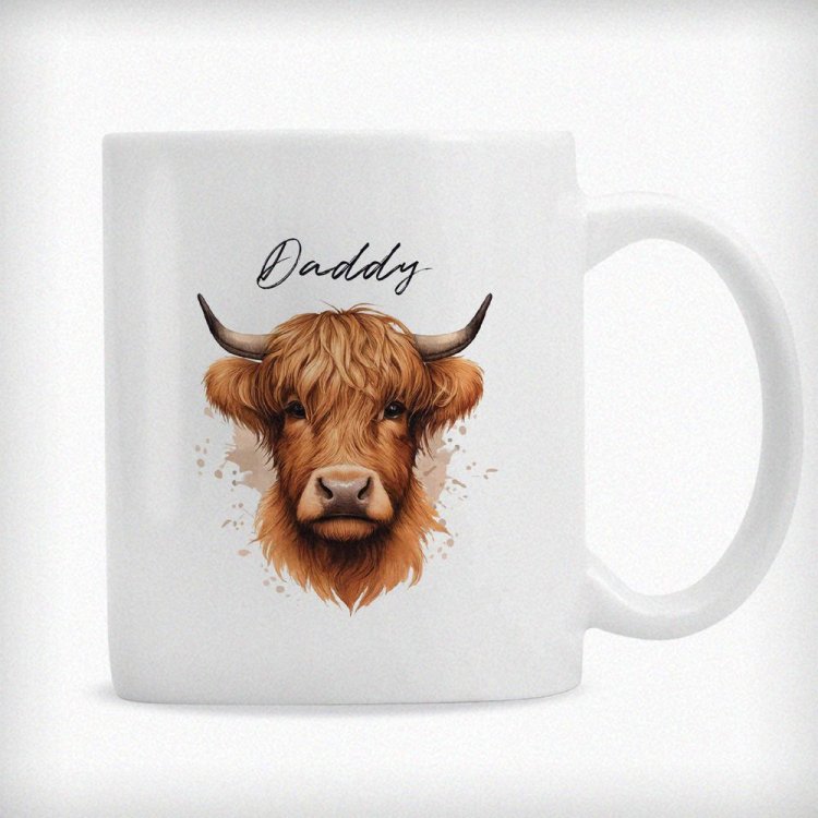 Modal Additional Images for Personalised Highland Cow Mug - Male