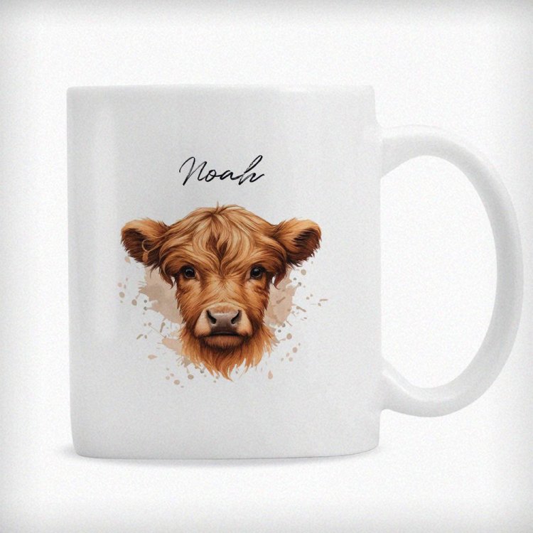 Modal Additional Images for Personalised Highland Cow Mug - Boy