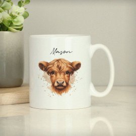 (image for) Personalised Highland Cow Mug - Boy