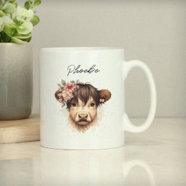 (image for) Personalised Highland Cow Mug - Girl