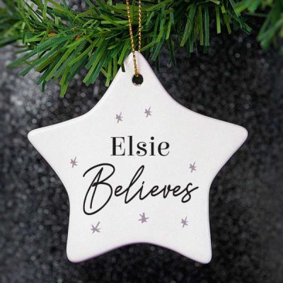 (image for) Personalised Believes Ceramic Star Decoration