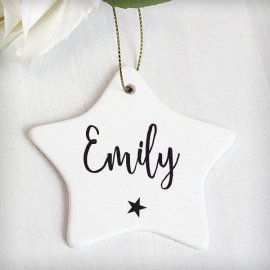 (image for) Personalised Name Ceramic Star Decoration