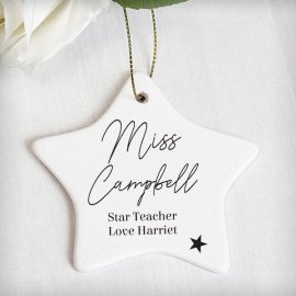 (image for) Personalised Free Text Ceramic Star Decoration