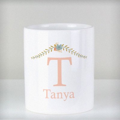 (image for) Personalised Floral Bouquet Ceramic Storage Pot