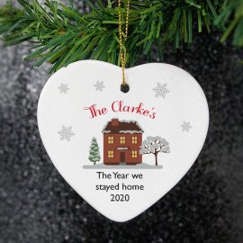 (image for) Personalised Cosy Christmas Ceramic Heart Decoration