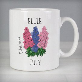 (image for) Personalised July Birth Flower - Delphiniums Mug